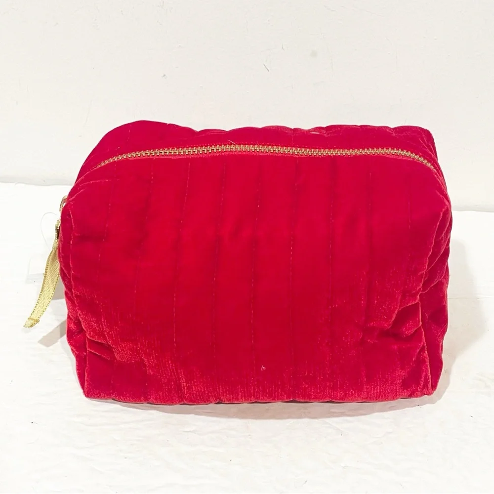 J. Crew Red Velvet Cosmetic‎ Travel Pouch NEW